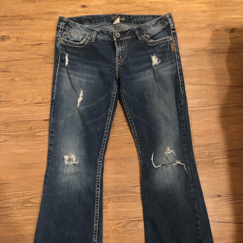 Silver Jeans Distressed Slim Boot Jeans 31x31